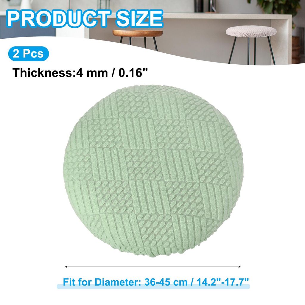 Kissenbezug Rund Hocker Bezug, Durchmesser 36-45cm, 2 Stš¹ck Elastische Barhocker Sitz Ersatz Waschbar Stuhlkissen Rund Schonbezug Dehnbar Sitzbe...