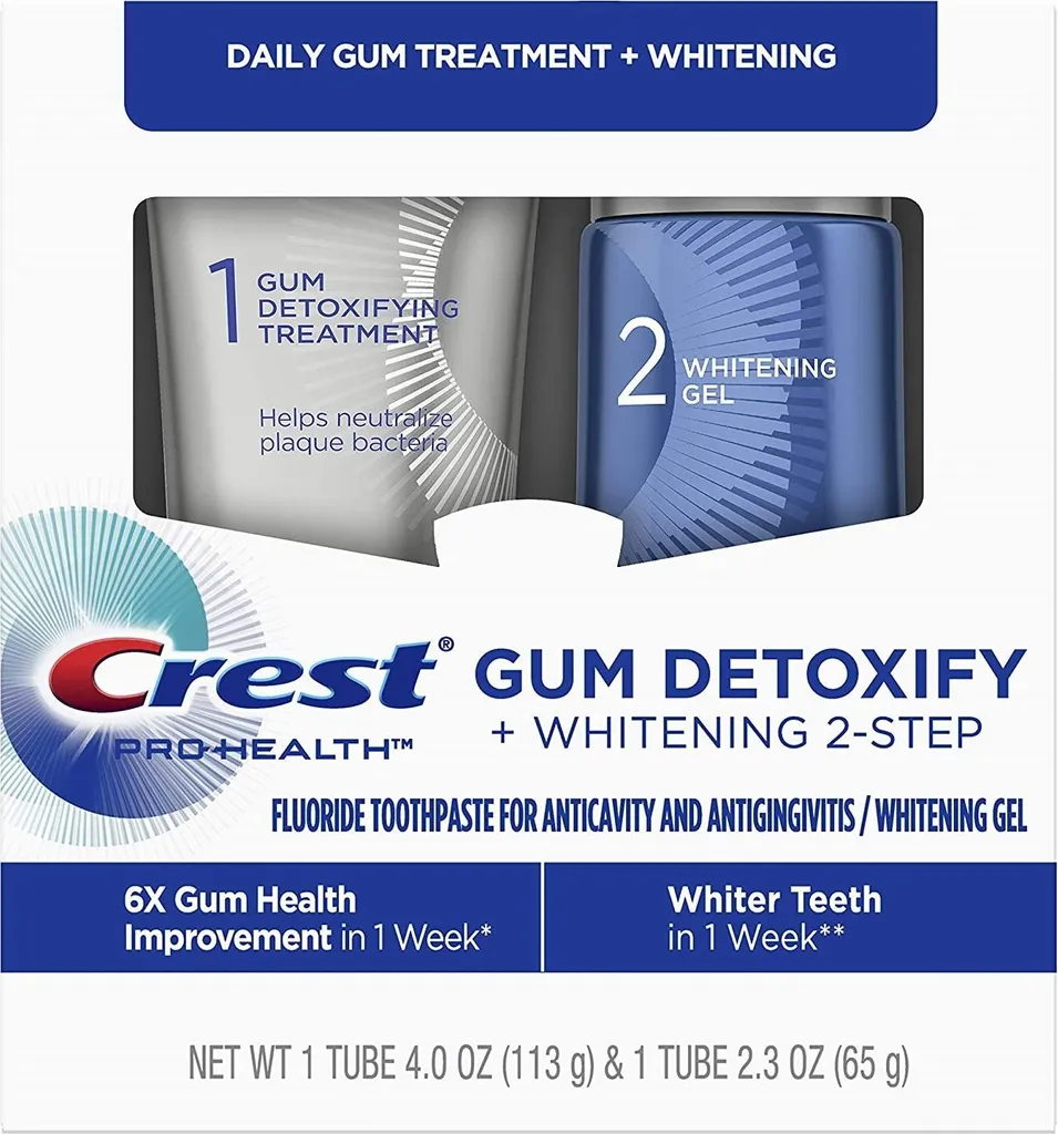 Routine Sorriso Crest Gum Detox: Detox Gengive + Gel Sbiancante 2-Step