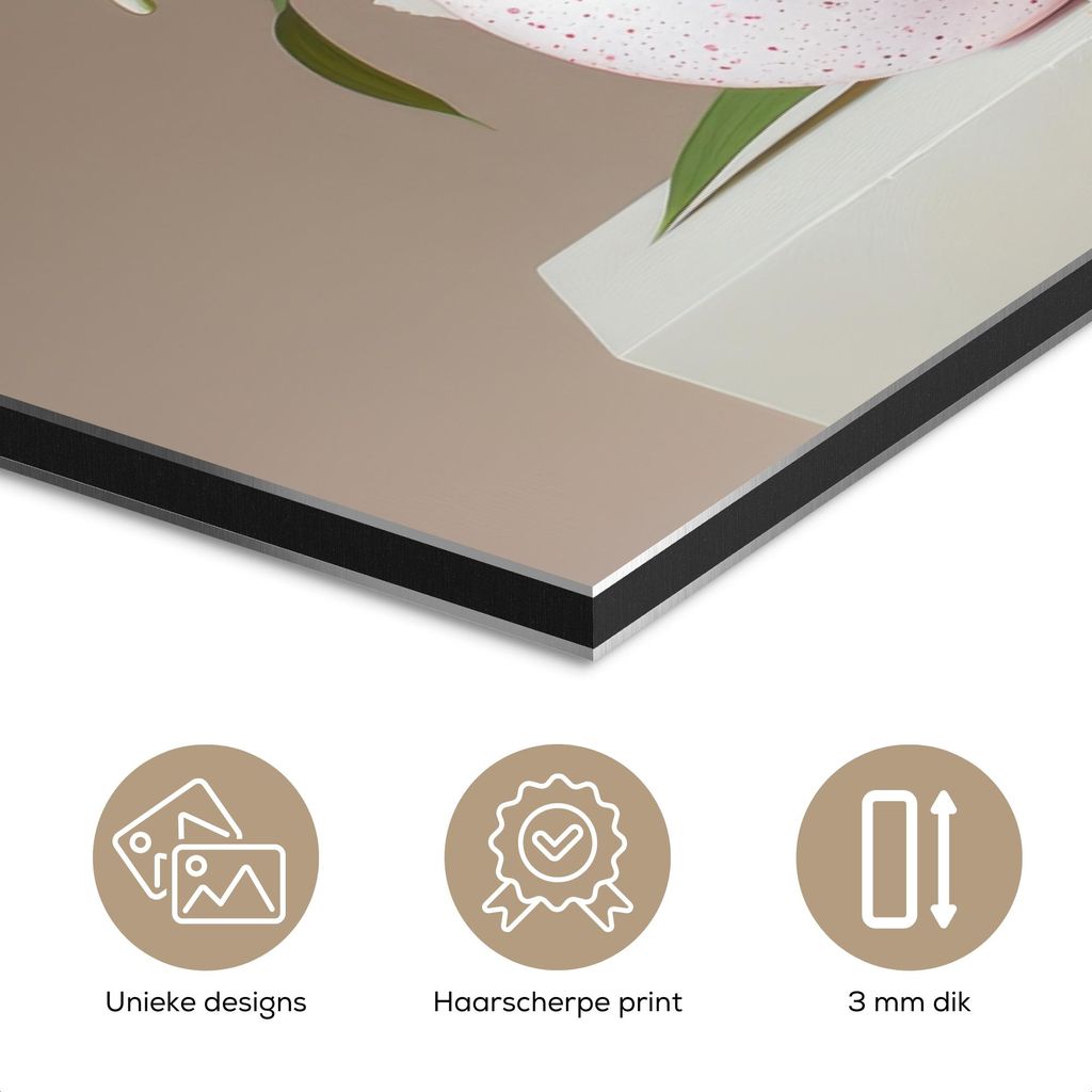 MuchoWow Wanddekoration Metall Metallbild Wandkunst 120x80 cm Lilien - Eier - Ostern MuchoWow Aluminium Gemälde - Alu Bild