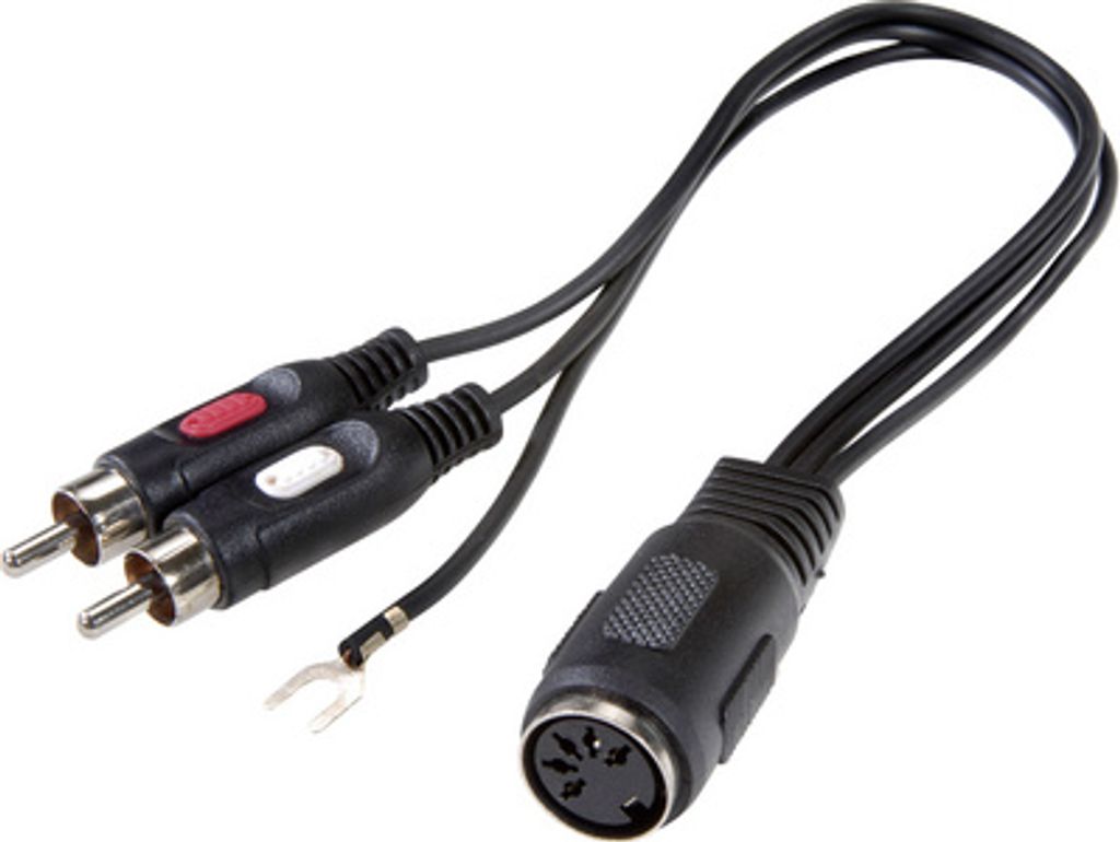 SpeaKa Professional Cinch / DIN-Anschluss Audio Y-Adapter [1x DIN-Buchse 5pol