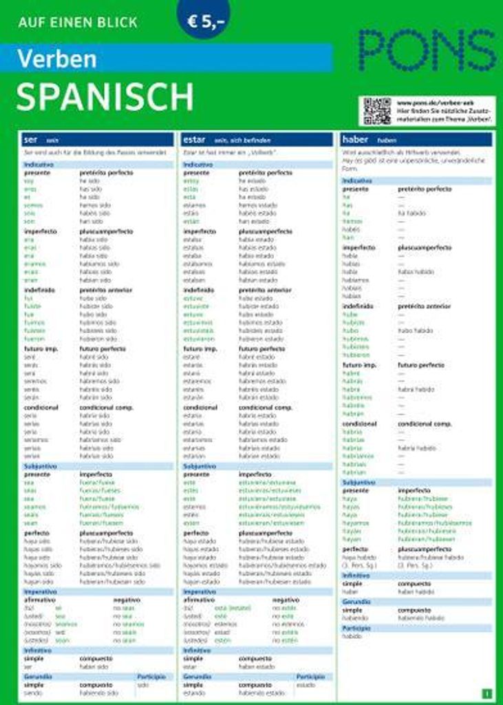 PONS Verben auf einen Blick Spanisch