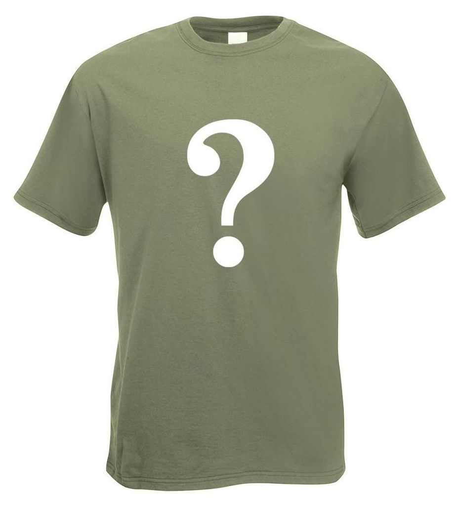 Kiwistar - T-Shirt - Olive - Fragezeichen Piktogramm Motiv Bedruckt Funshirt Design Print - mit Motiv Bedruckt - Funshirt Design - Sport - Freizeit...