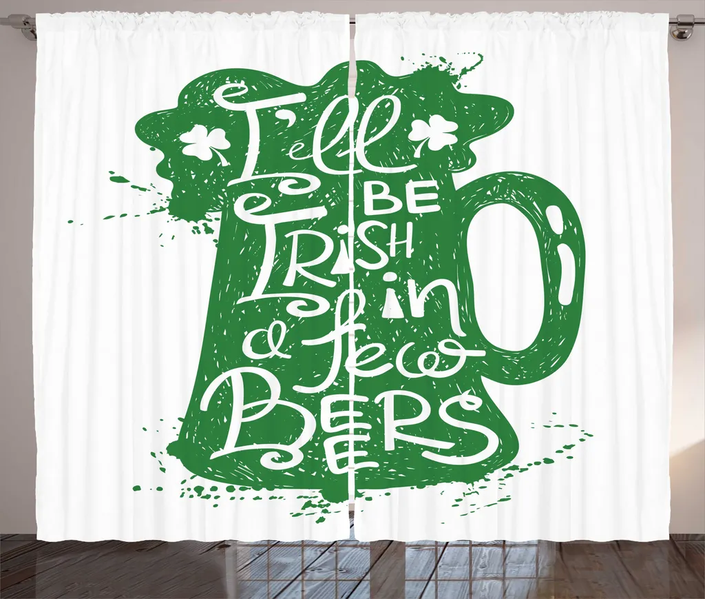ABAKUHAUS Rideau Pub Irlandais à Fronces pour Chambre 280x225cm Vert