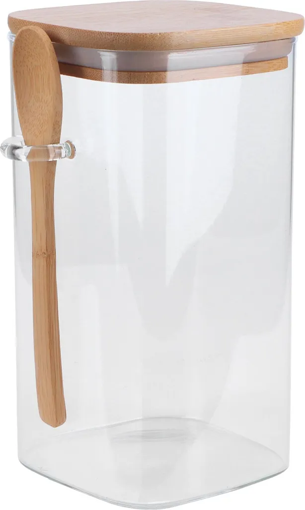Bocal de conservation hermétique carré 1200ml avec cuillère doseuse