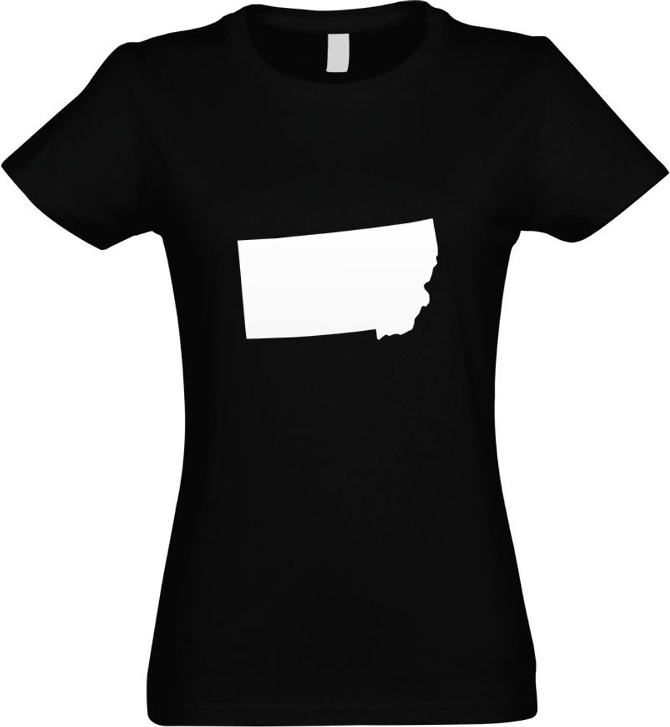 Kiwistar - T-Shirt tailliert - Damen - schwarz - USA - Bundesstaat - Montana - mit Motiv Bedruckt - Funshirt Design - Sport - Freizeit - Damen - S