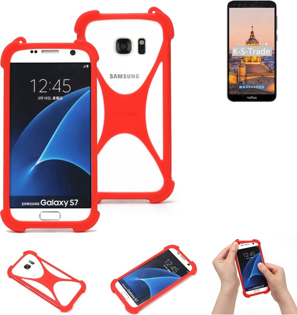 K-S-Trade Handy-Hülle kompatibel mit TP-LINK Neffos C5 Plus Schutz-Hülle Bumper Silikon Schutz Hülle Cover Case Silikoncase Silikonbumper TPU