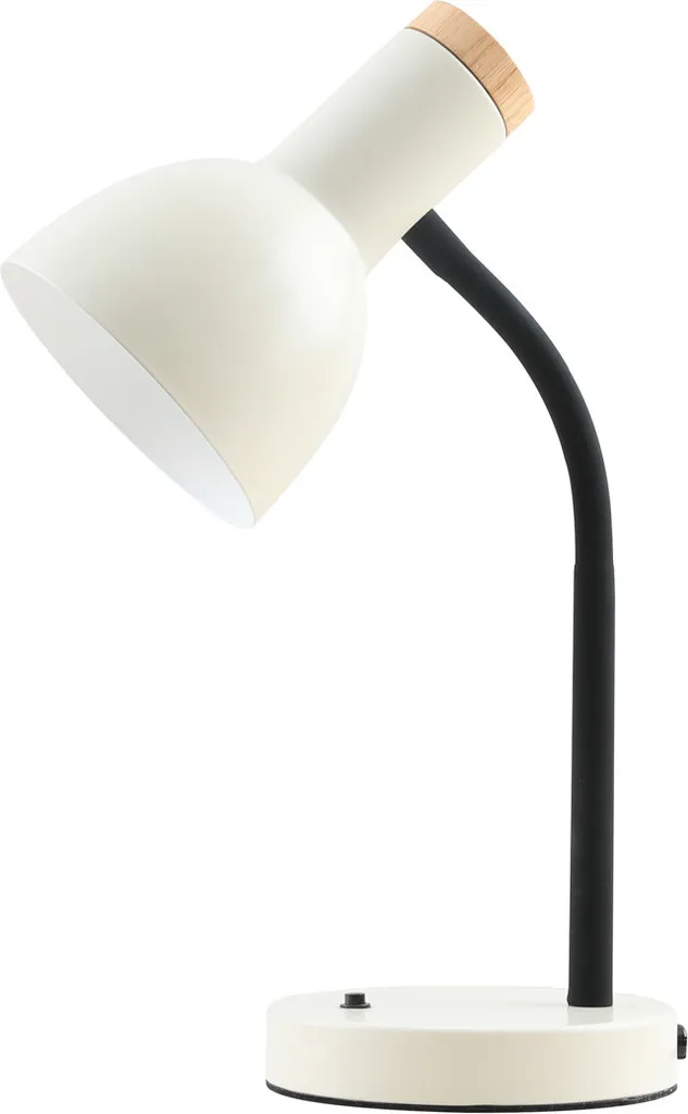Lampe à poser beige et bois SENZA Italux pour table de chevet ou bureau