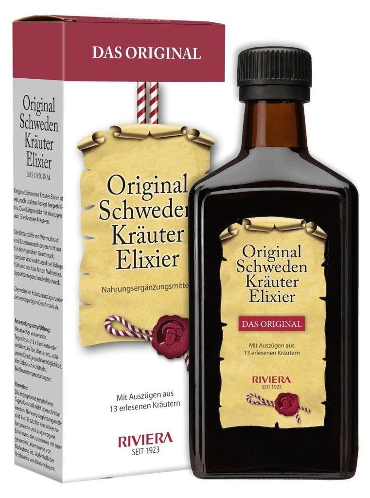 RIVIERA Original Zweden, kruidenelixer, 250 ml, met alcohol Productafbeelding 
