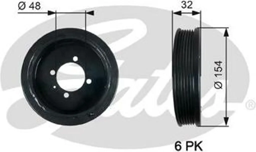Poulie Damper GATES TVD1130 pour Vilebrequin OE 55575960 Astra et Corsa