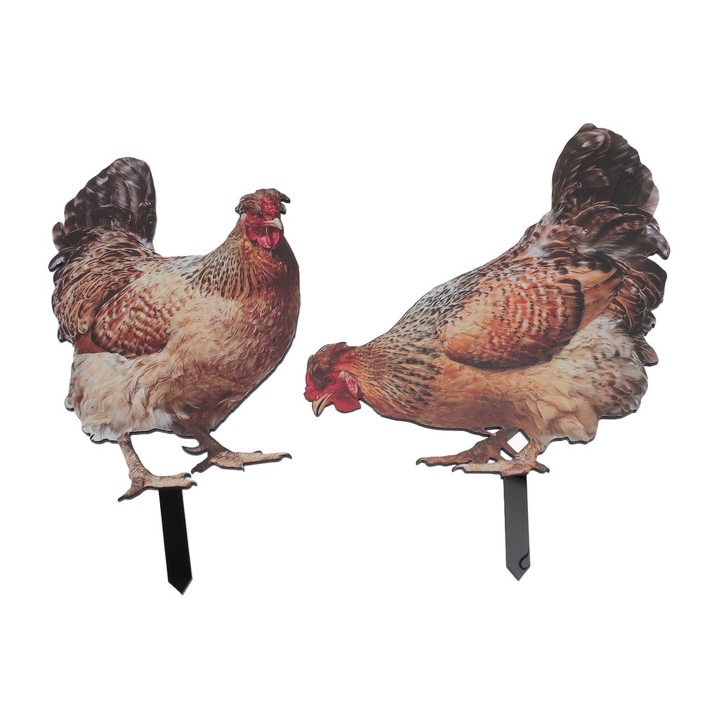 Hen Garden Stake Ornament,Hen Garden Stake,Chicken Garden Stake,Outdoor Chicken Ground Plug,Chicken Lawn Stakes,Decorative Garden Inserts