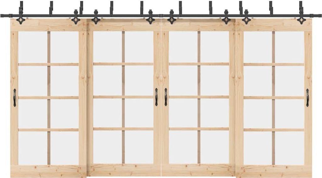 "SALE 2026"Schiebetürbeschlag-Set 427cm Stahl Schwarz NEU500650 - Türen & Zubehör