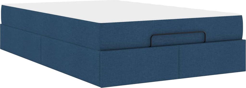 Bettgestell mit Matratze 2 pcs Blau Stoff