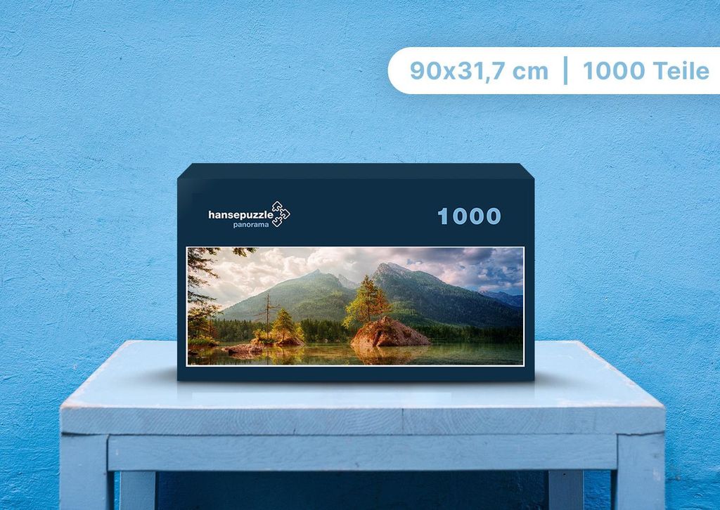 hansepuzzle 100952 - Hintersee Puzzle, 1050 Teile, Natur, 60,0 x 46,0cm mit hochwertiger Aufbewahrung, Kartonbox und wiederverschließbarem Beutel