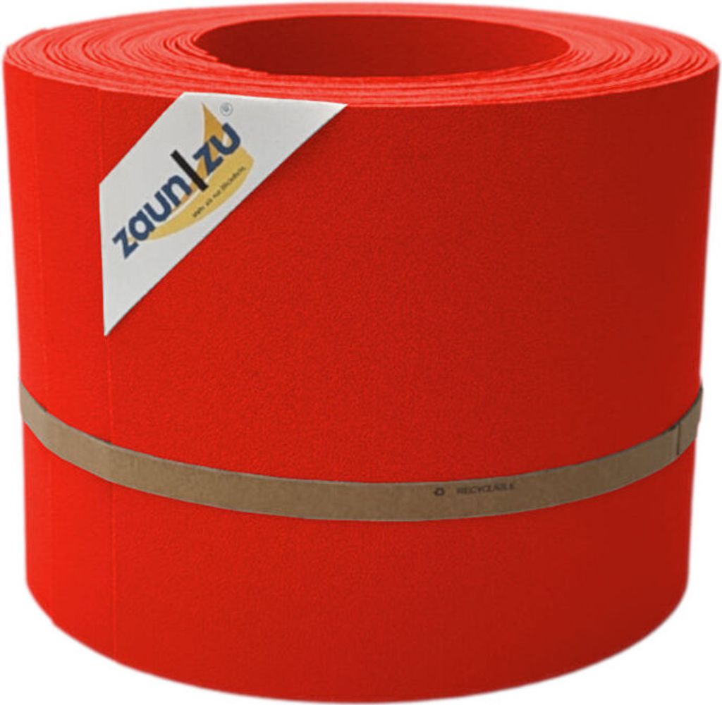 Sichtschutzstreifen zaun|zu PREMIUM 10x Einzelstreifen 2,55m für Doppelstabzaun Rot, 10x 2,55m