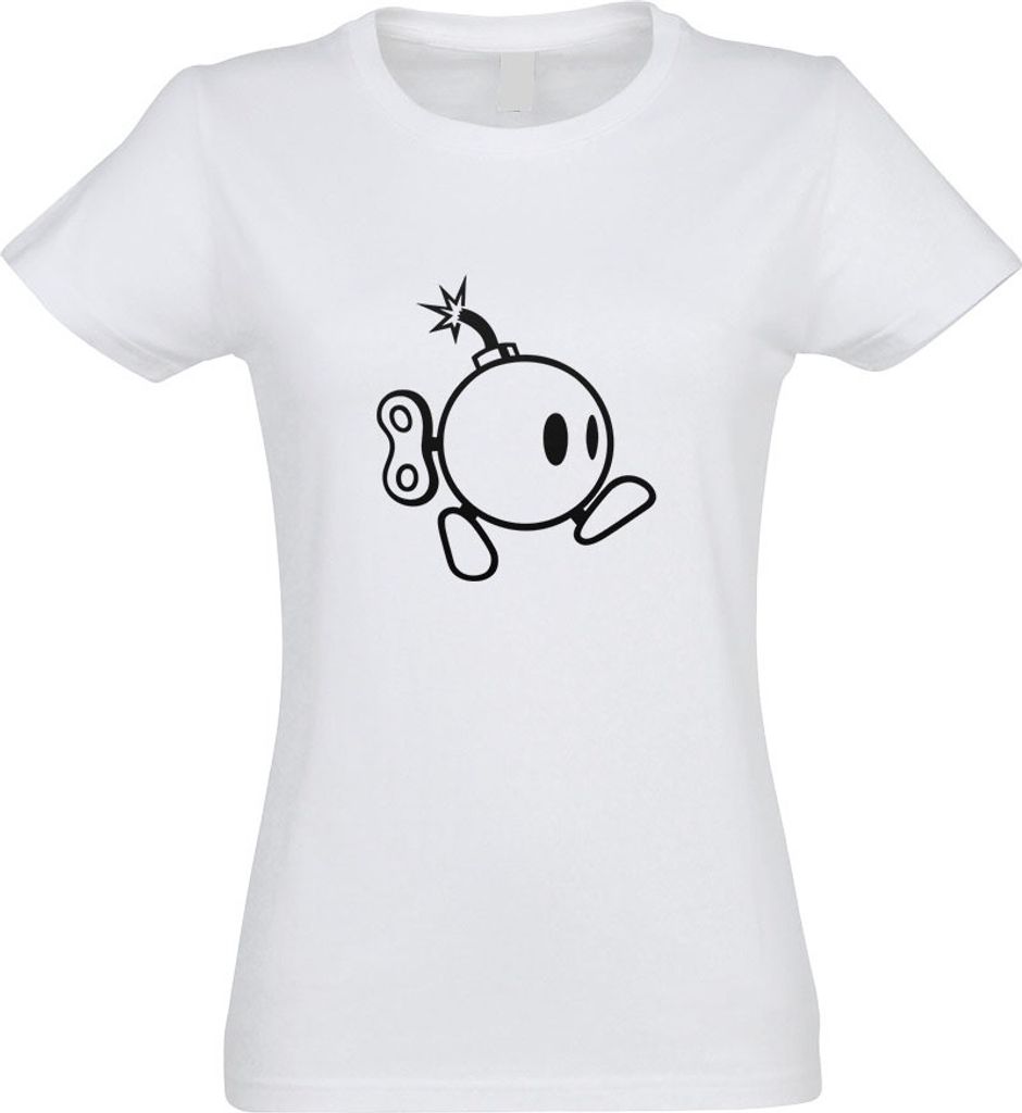 Kiwistar - T-Shirt tailliert - Damen - Weiss - Bomber Running Bomb - mit Motiv Bedruckt - Funshirt Design - Sport - Freizeit - Damen - XXL