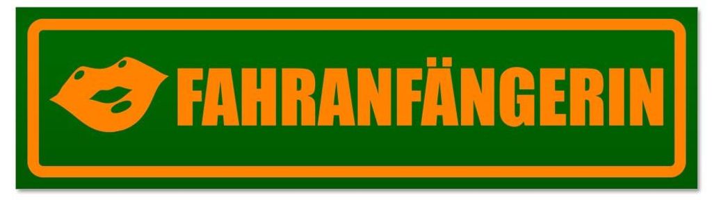 Kiwistar - Autoaufkleber - Orange - Grün - 60 x 16 cm - Fahranfänger Kussmund - Hinweis Aufkleber Sticker für Auto, Kfz, Fahrrad, PKW, LKW