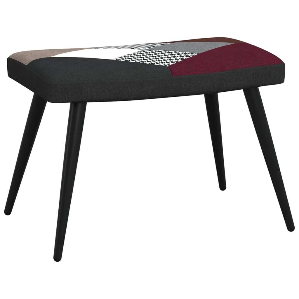 Ensemble Fauteuil de Repos et Repose-pieds Patchwork Tissu Multicolore