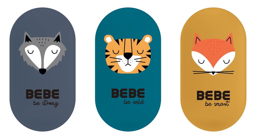 3x Interdruk Radiergummi Oval BeBe Friends Boys in 3 Motiven