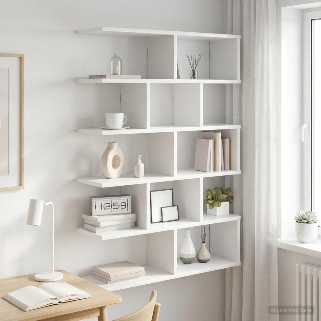 Maison Exclusive - Wandplank, wit, 70 x 20 x 100 cm, Productafbeelding 