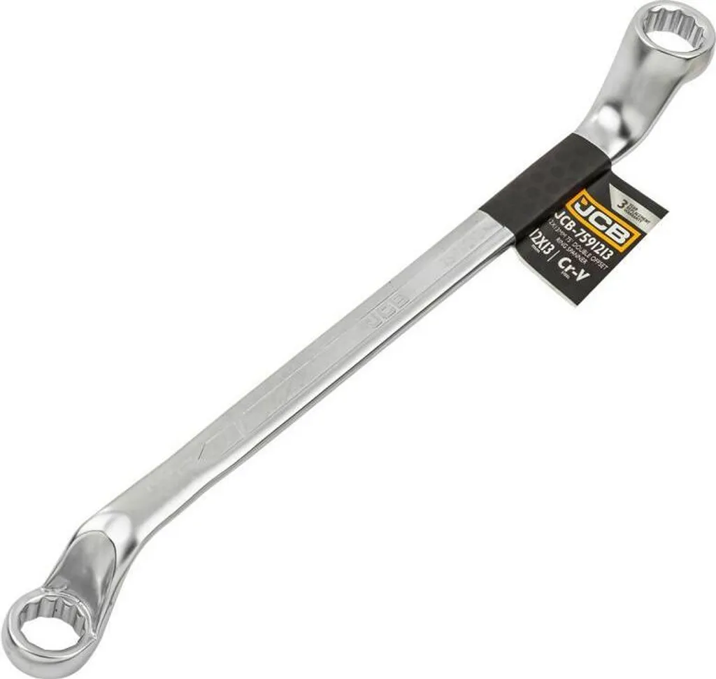 Chiave a Doppio Anello JCB 12x13mm a Gomito Profondo | Acciaio CR-V Professionale