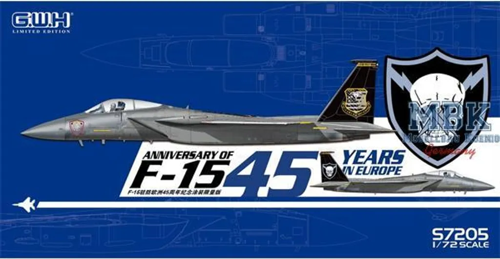 Maquette F-15C Eagle McDonnell Douglas GWH-S7205 45 ans en Europe 1/72