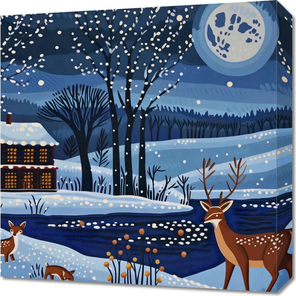 Quadro 50x50cm È Arrivato l'Inverno | Tela Canvas Alta Qualità