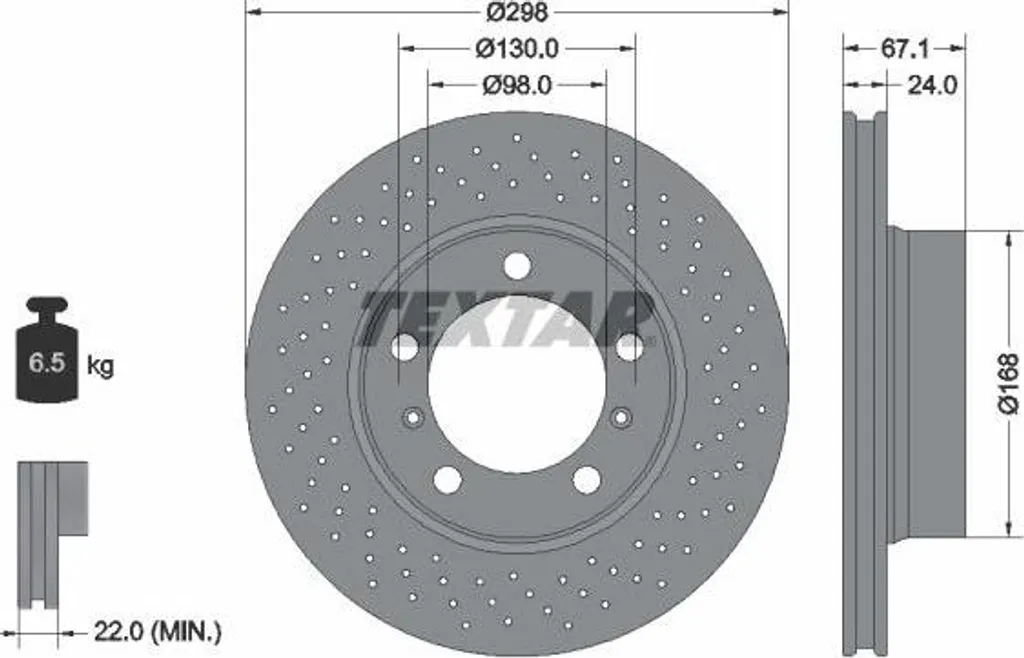 Disque de frein haute teneur en carbone Textar 92165205 OE 299mm