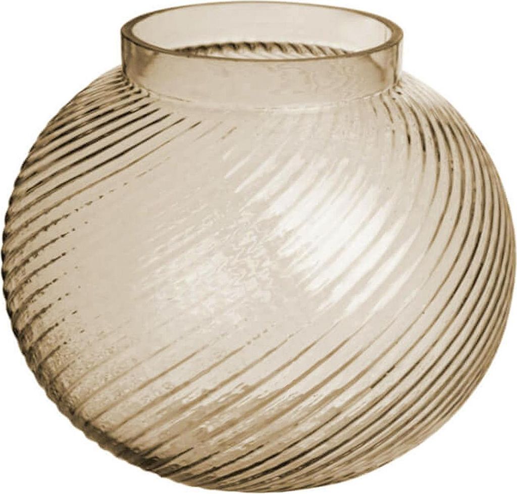 Sandra Rich Glasvase Windlicht Spiral 15,5 cm Ø13 cm creme