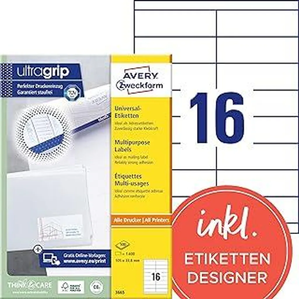 Set 1600 Etichette Avery 3665 per Packaging e Mailing Professionale