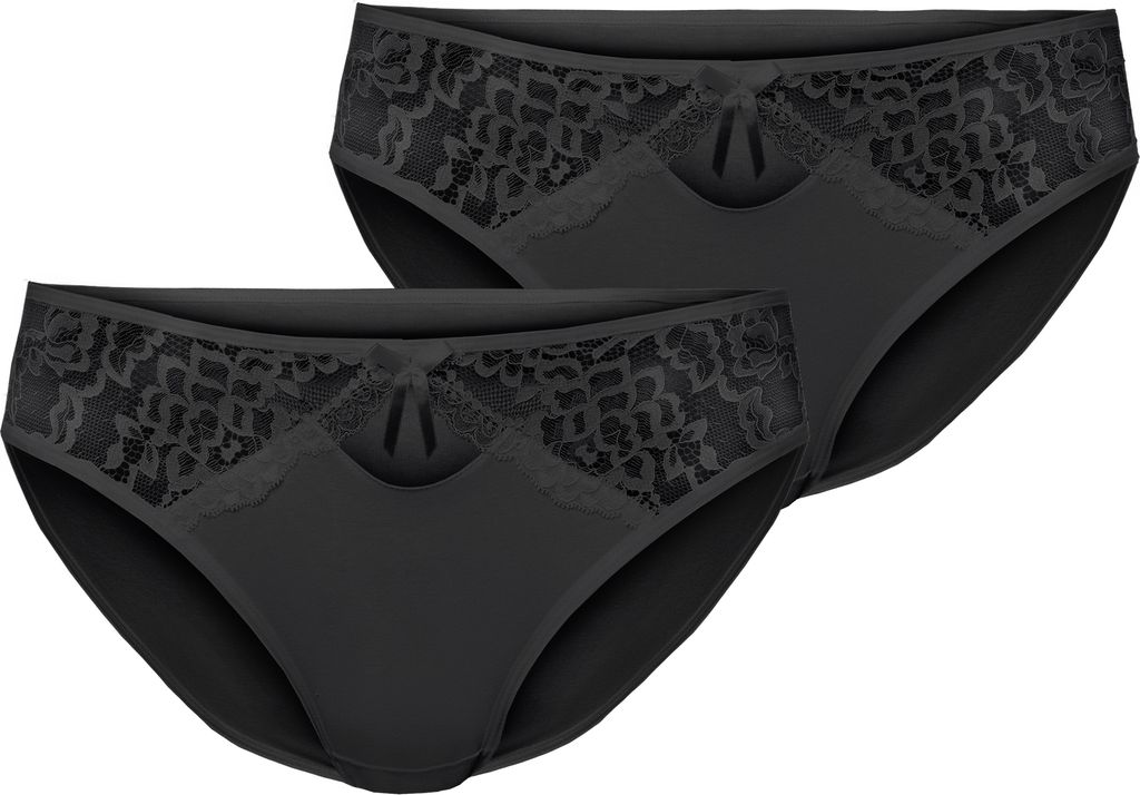 Merry Style Damen Hüftslip MSGAB17 (Schwarz (2Pack), 38 (Herstellergröße: M))
