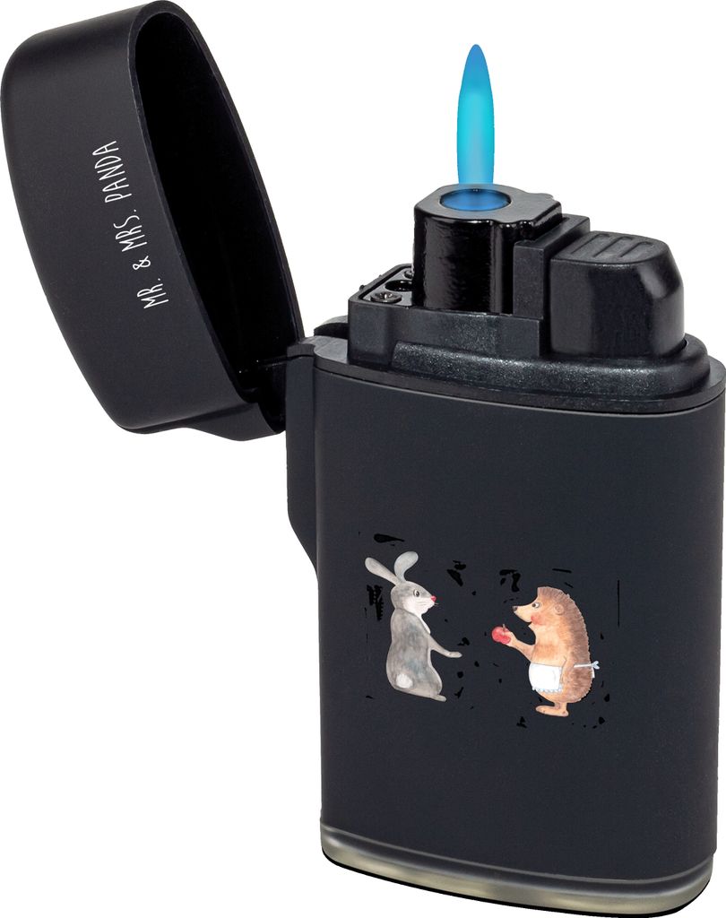 Mr. & Mrs. Panda sturmfeuerzeug Hase Igel - Schwarz - Geschenk, Lustige Sprüche, Gasfeuerzeug, zigarettenanzünder, Trösten, und, Trennungsschmer...