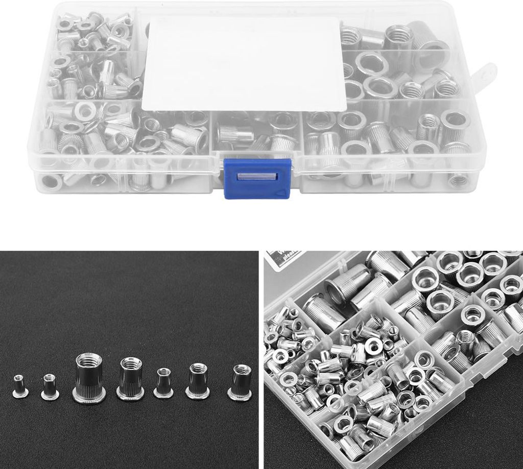 160 Stück M3-M10 Nietmuttern aus Edelstahl 304 für Befestigungsteile, Hardware-Zubehör