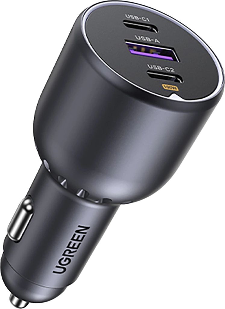 Ugreen 130W 3-Port Fast Car Char gray, Auto, Zapaľovač, Obrázok produktu 