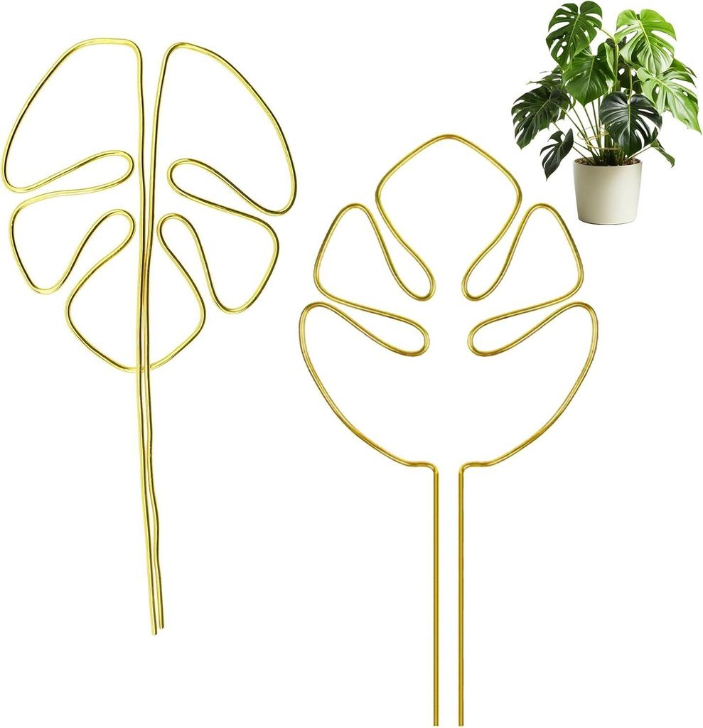Pflanzenstütze, 2 Stück Staudenhalter für Alocasia und Monstera, Pflanzen Stängelstützen 46 x 16 cm für Gartenpflanzen