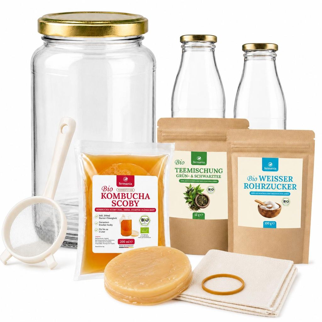 Kombucha Starter Set |  | für 1,5 Liter Kombucha Getränk Produktbild  KI-generiertes Bild