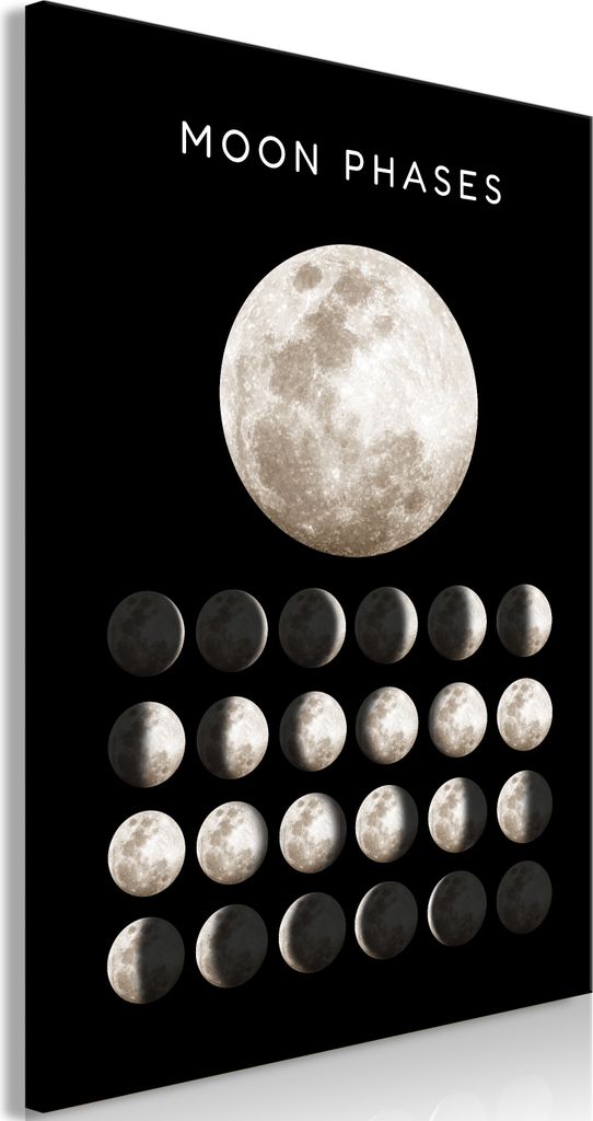 Italienischer Leinwand Leinwandbild - Moon Phases (1 Part) Vertical 60x90 cm Streetart i-B-10015-b-a