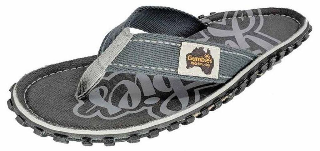 Gumbies - Insel Druck Flipflops für Herren PP7836 (40,5 EU) (Grau/Silber)