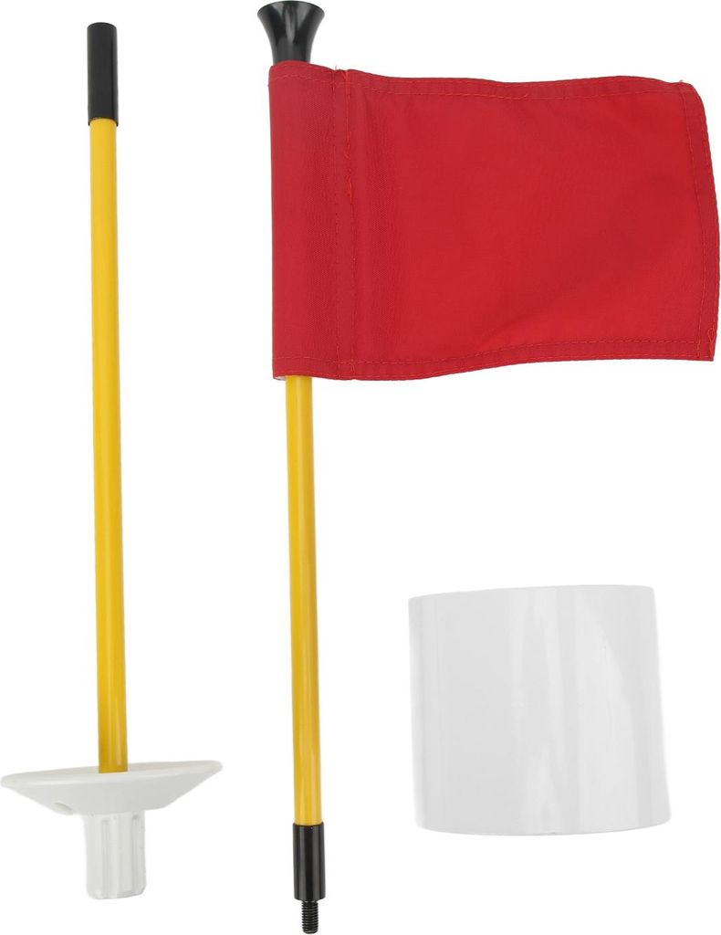 Golf Pin Flag Hole Cup Set für Mini Putting Green Flagstick Yard Übungszubehör, tragbar, 2 Abschnitte, abnehmbar, Rot