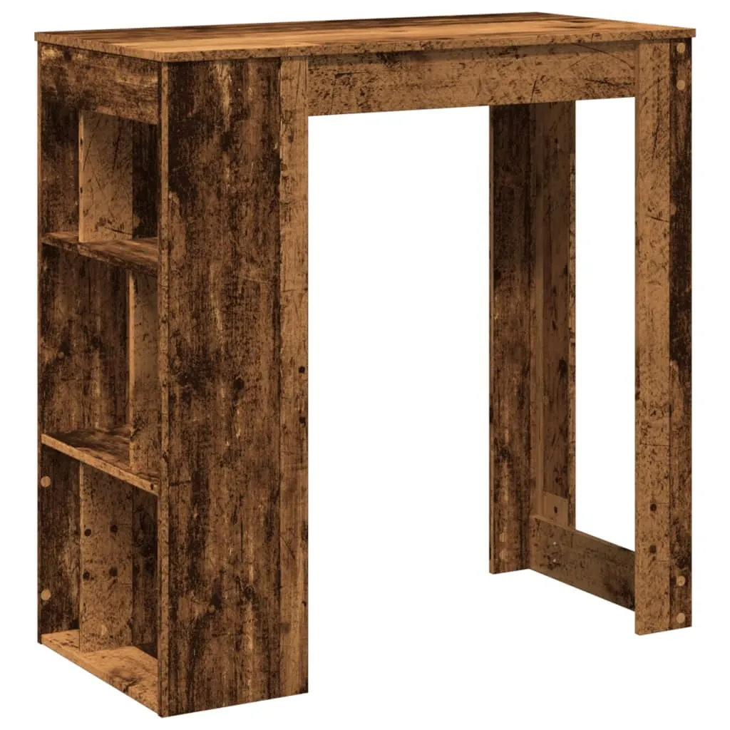Tavolo Alto da Bar 102x50x103,5 cm Ripiano Legno - Design Moderno