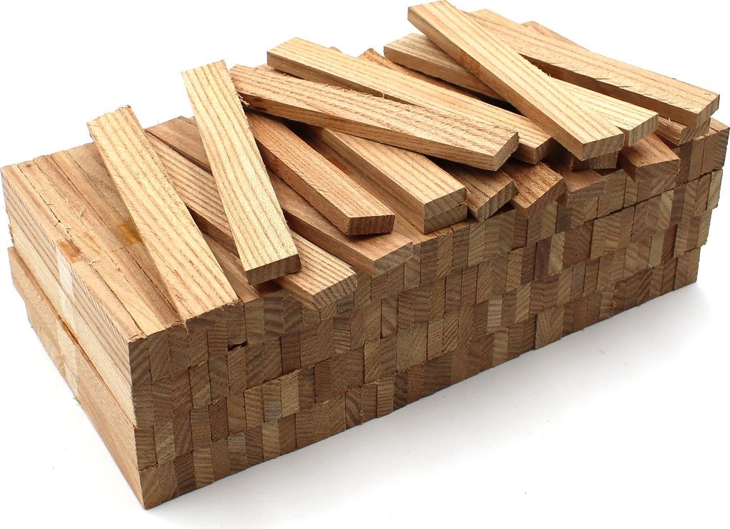 80 Stück Holzleiste Ulme 22x8x160mm DIY Bastelklötzchen Bastelholz Holzstab Projekt