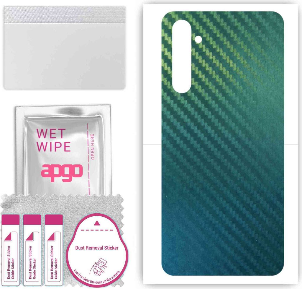 apgo Rückseite Schutzfolie, Skin, kompatibel mit Realme XT, Hinten Displayschutzfolie aus Vinylfolie, kratzfest, einfache Montage - Kohlenstoff-Ch...