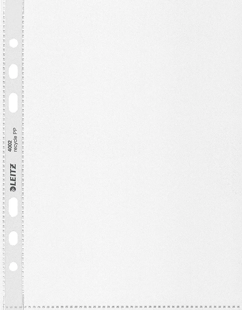 4x LEITZ 40020003 Pochettes Transparentes Recyclées 25 Pièces Grains