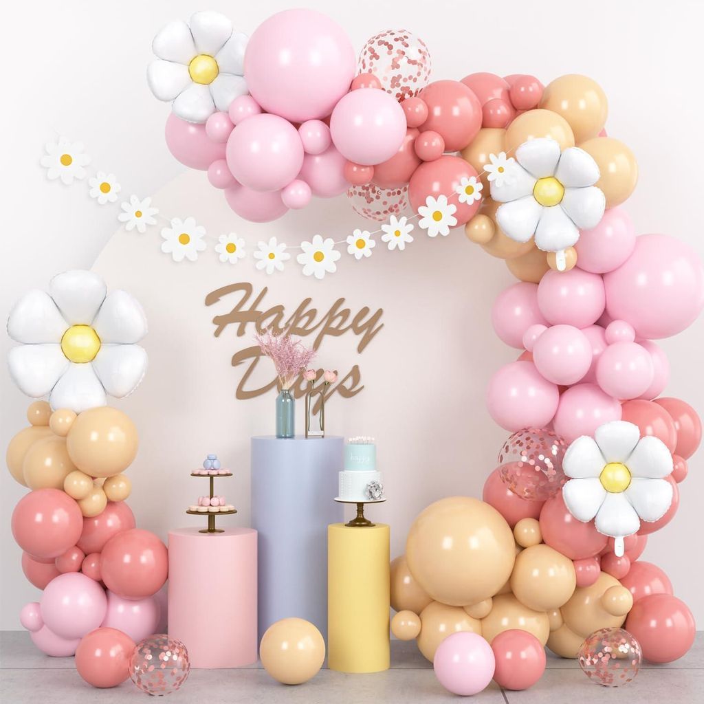 Gänseblümchen Geburtstag Luftballons Set mit Folienballon Produktbild 
