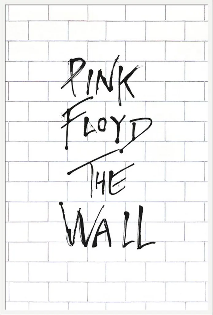 Cadre Shinsuke Blanc avec Affiche The Wall Pink Floyd, Vitre Acrylique