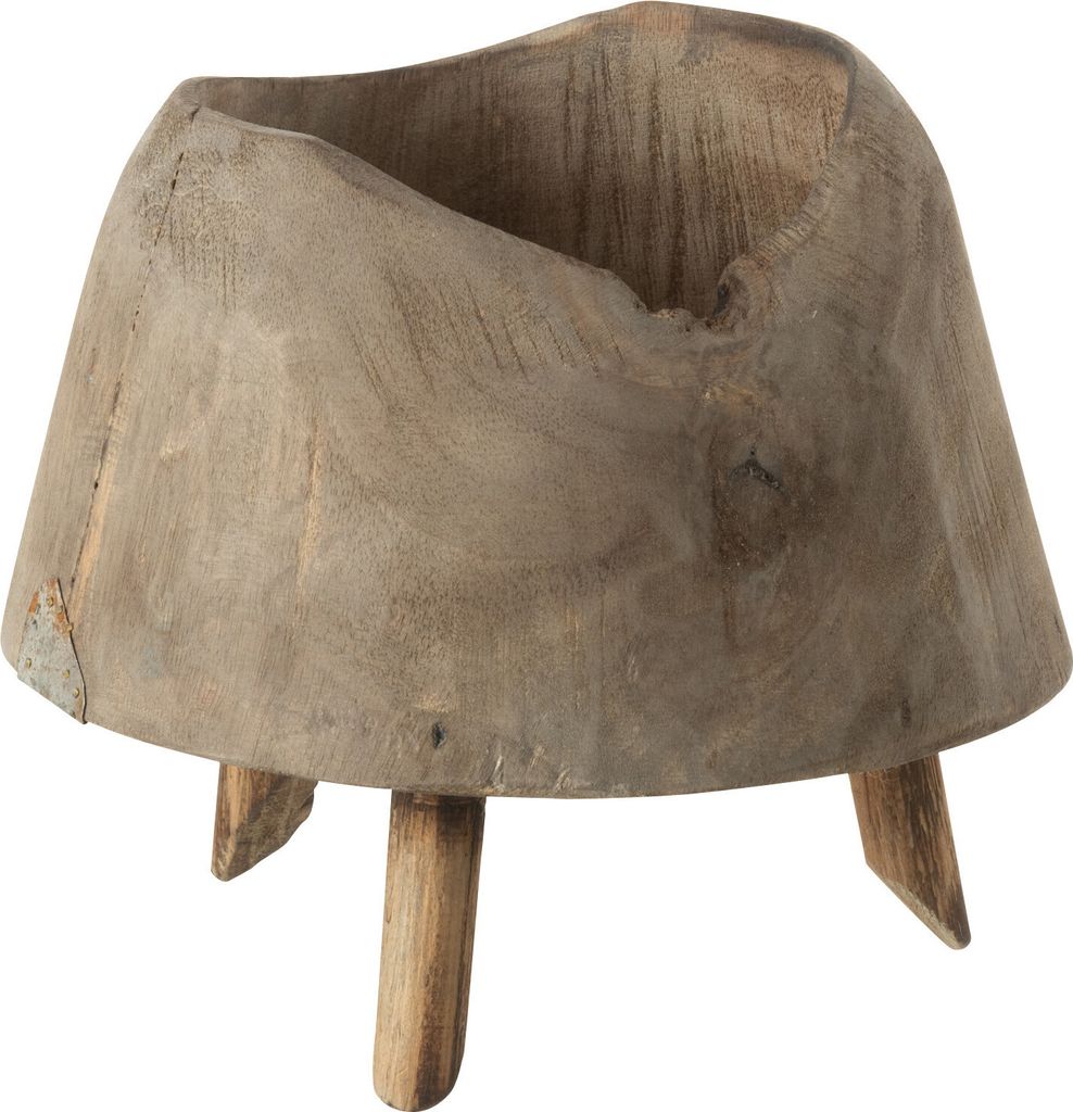 J-Line Flowerpot 3 Legs Wood Natural