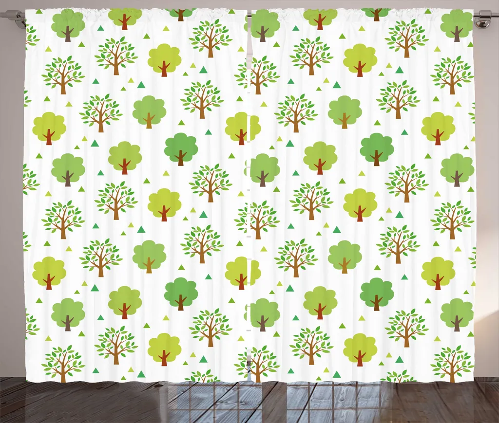 Rideau Occultant Partiel Décoratif pour Chambre Arbres d'Été 280x225 cm