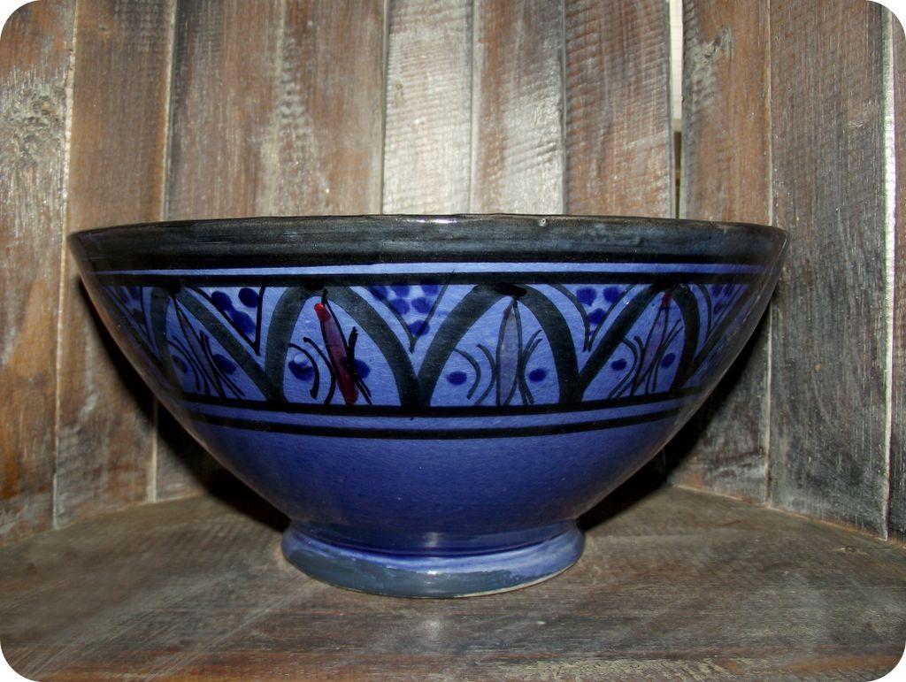 Orientalische marokkanische Keramikschale Keramik Müsli Obst Salat Schale Schüssel Deko mittel, blau