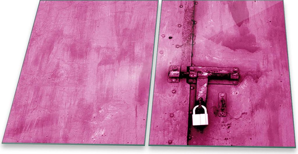 Herdabdeckplatten Glaskeramik Spritzschutz Universal 2-Teilig 2x40x52 Abstrakt Pink