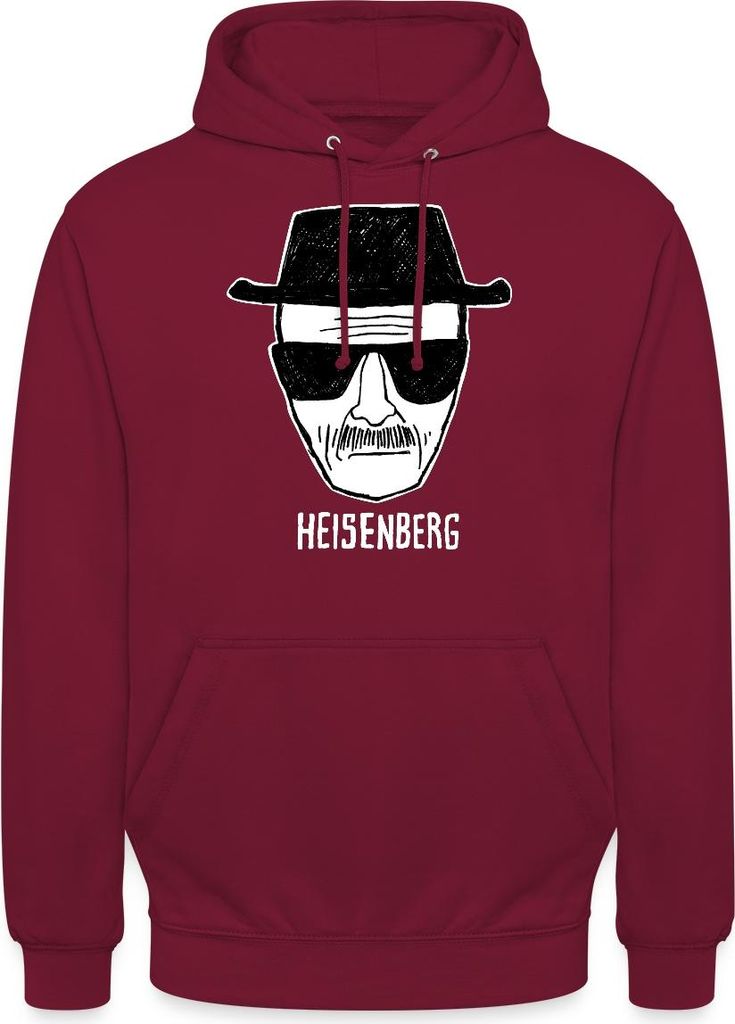 Spreadshirt Breaking Bad Heisenberg Skizze Zeichnung Uni Hoodie, L, Bordeaux
