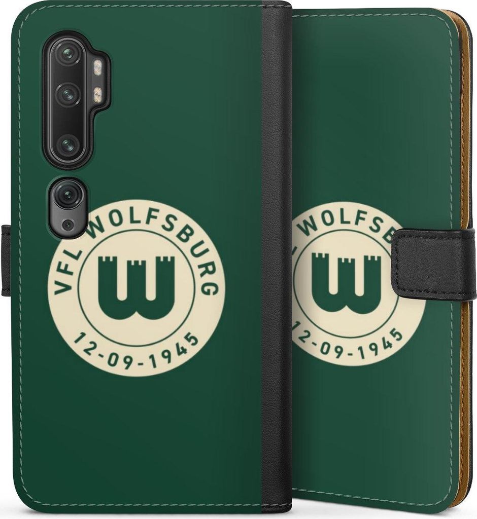 DeinDesign Klapphülle für Xiaomi Mi Note 10 Pro Handytasche Lederhülle Tasche Offizielles Lizenzprodukt VfL Wolfsburg 80 Jahre